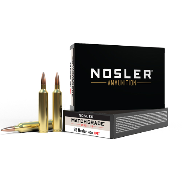NOSLER MATCH GRADE 26 NOSLER - 140GR CUSTOM HPBT 20RD 10BX/C