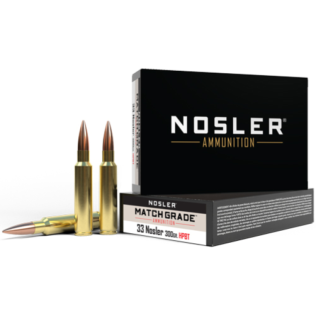 NOSLER MATCH GRADE 33 NOSLER - 300GR CUSTOM HPBT 20RD 10BX/C