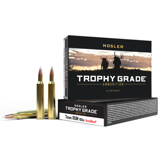 Nosler 60048 Trophy Grade  7mmRUM 160gr Nosler Spitzer Partition 20 Per Box/10 Case
