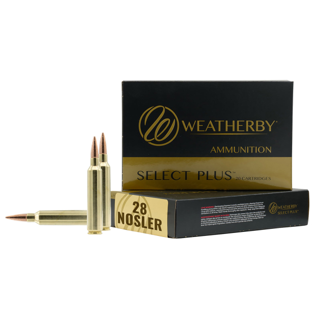 Weatherby F28NOS150SCO Select Plus  28Nosler 150gr Swift Scirocco 20 Per Box/10 Case