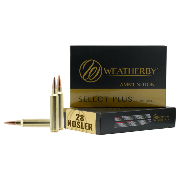 Weatherby M28NS163HCB Select Plus  28Nosler 163gr Hammer Custom 20 Per Box/10 Case