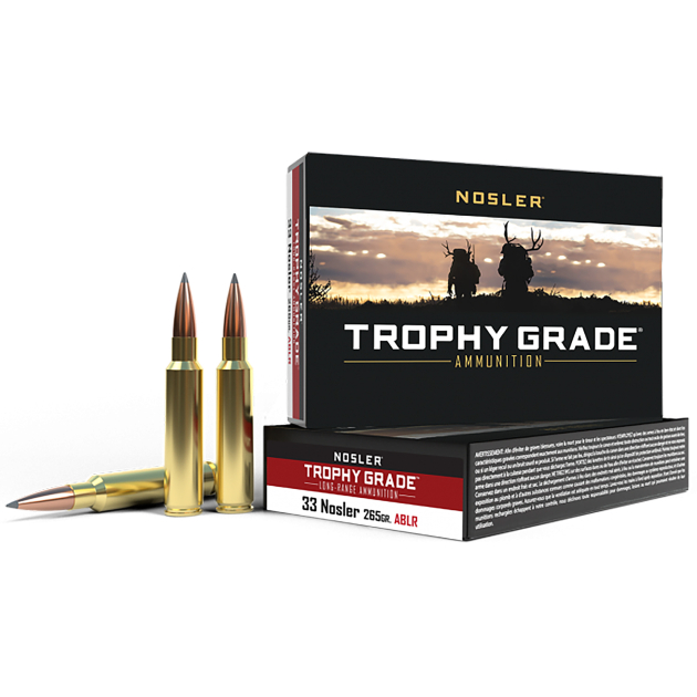 Nosler 60099 Trophy Grade Long-Range 33Nosler 265gr Nosler Spitzer AccuBond Long Range 20 Per Box/10 Case