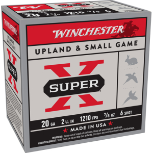 WINCHESTER SUPER-X 20GA 2.75" - 7/8OZ #6 1210FPS 250RD CASE