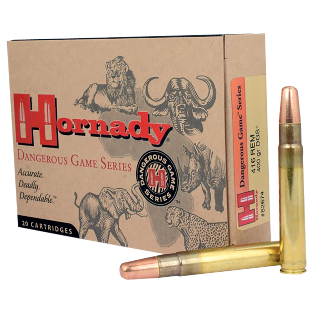 Hornady 82674 Dangerous Game  416RemMag 400gr Dangerous Game Solid 20 Per Box/6 Case