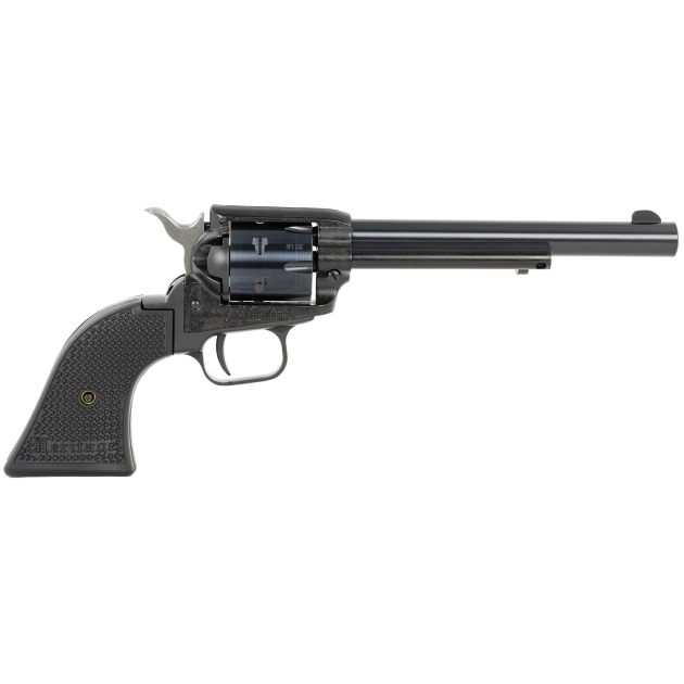 Heritage Mfg RR22B6PG Rough Rider  22 LR 6 Shot, 6.50" Black Steel Barrel, Black Zinc Alloy Frame, Black Cylinder, Black Polymer Grip, Hammer/Thumb Safety, Exposed Hammer