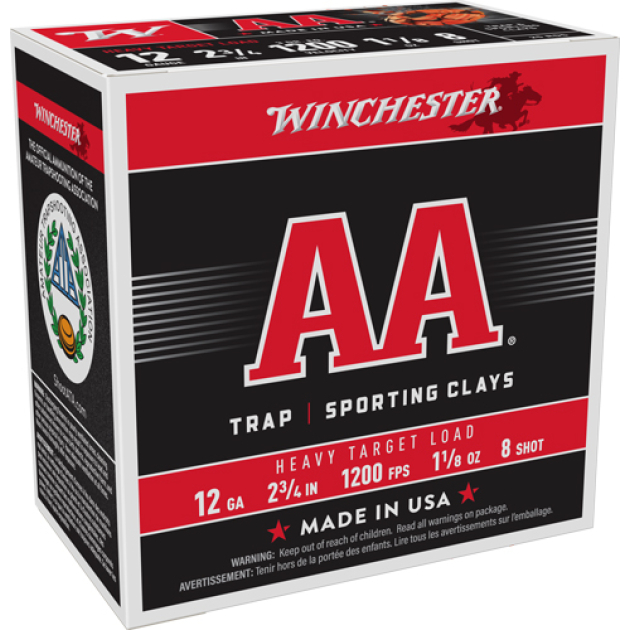 WINCHESTER AA 12GA 2.75" - 1-1/8OZ #8 1200FPS 250RD CASE