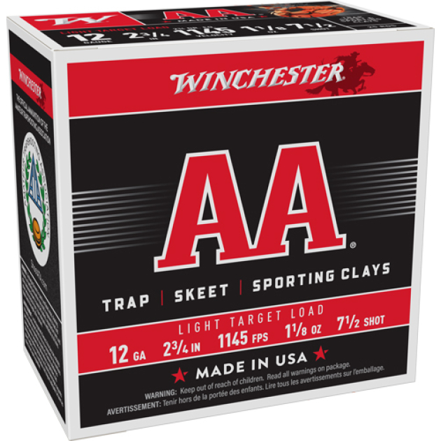WINCHESTER AA 12GA 2.75" - 1-1/8OZ #7.5 1145FPS 250R CASE