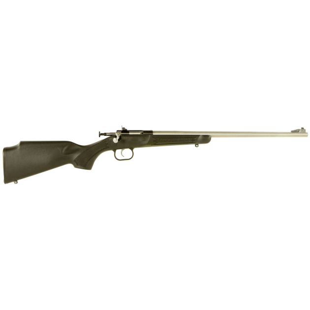 Crickett KSA2245 Youth  22 LR 1rd  16.12" Stainless Steel Barrel, Fixed Front/Adjustable Rear Peep Sights, Black Synthetic Stock w/11.5" LOP, Rebounding Firing Pin Safety