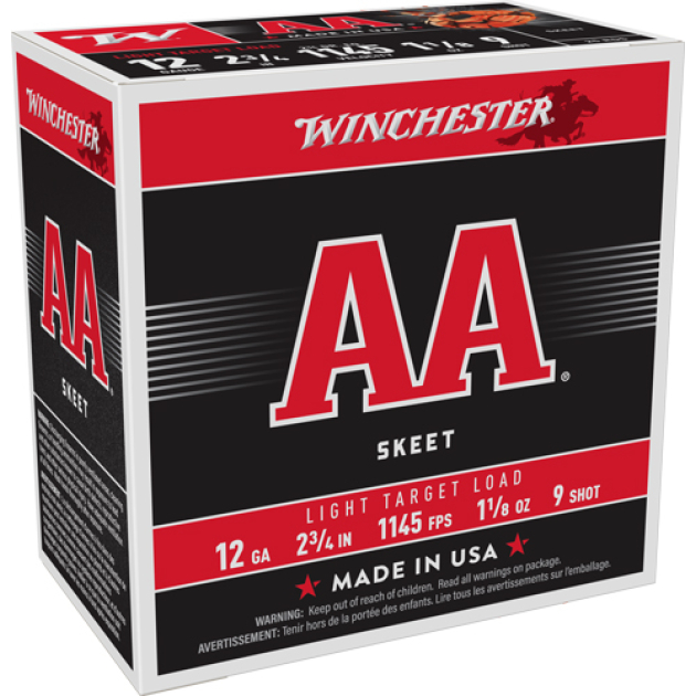 WINCHESTER AA 12GA 2.75" - 1-1/8OZ #9 1145FPS 250RD CASE