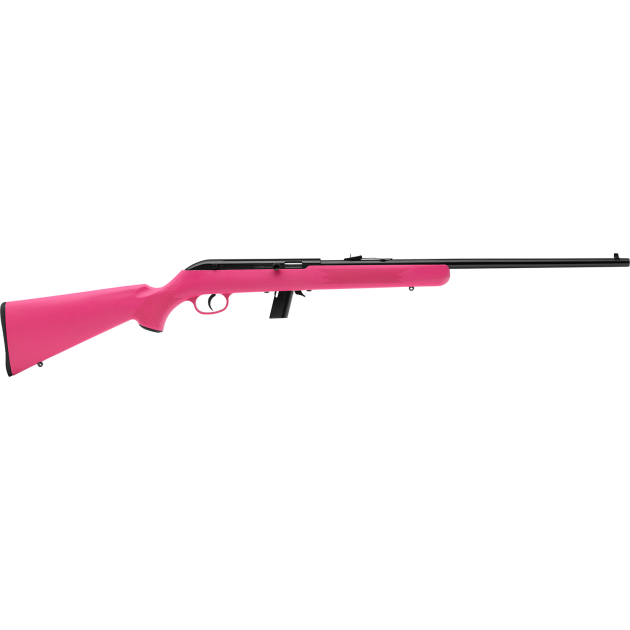 Savage Arms 40218 64 F Full Size 22 LR 10+1 21" Matte Black Carbon Steel Barrel, Grooved Receiver, Pink Fixed Synthetic Stock