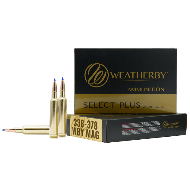 Weatherby B333225TTSX Select Plus  338-378WthbyMag 225gr Barnes Tipped TSX Lead Free 20 Per Box/10 Case