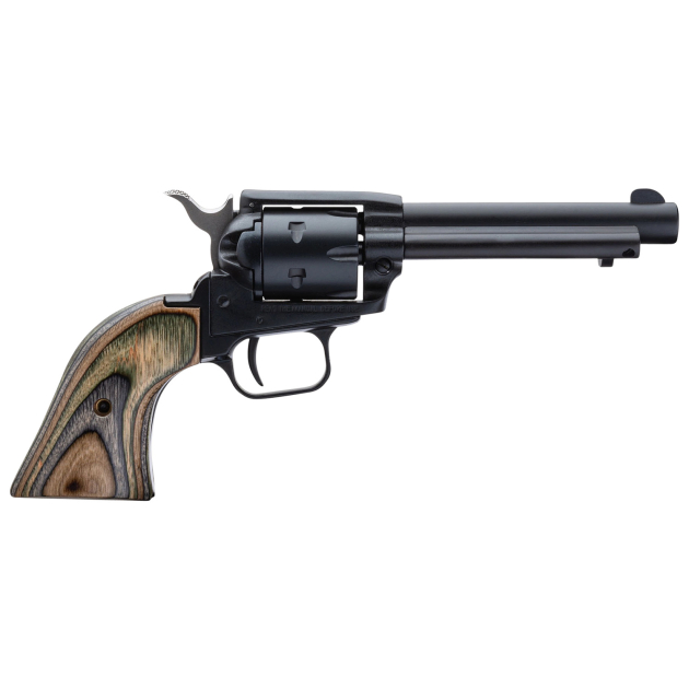 Heritage Mfg RR22CH4 Rough Rider  22 LR 6 Shot, 4.75" Black Oxide Steel Barrel, Simulated Case Hardened Zinc Alloy Frame, Black Oxide Cylinder, Camo Laminate Grip, Manual Safety, Exposed Hammer