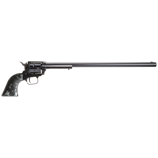 Heritage Mfg RR22B16BLKPRL Rough Rider  22 LR 6 Shot, 16" Black Oxide Steel Barrel, Black Oxide Zinc Alloy Frame, Black Oxide Cylinder, Black Pearl Grip, Manual Safety