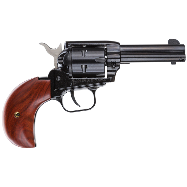 Heritage Mfg RR22MB3BH Rough Rider  22 LR/22 WMR 6 Shot, 3.50" Black Steel Barrel, Cylinder & Zinc Alloy Frame, Cocobolo Bird Head Grip, Hammer/Thumb Safety, Exposed Hammer