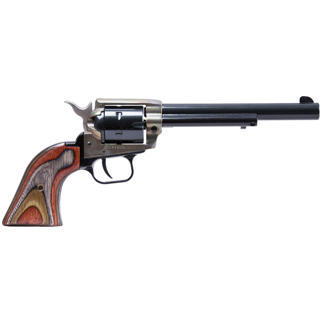 Heritage Mfg RR22MCH4 Rough Rider  22 LR/22 WMR 6 Shot, 4.75" Black Steel Barrel & Cylinder Simulated Case Hardened Zinc Alloy Frame, Camo Laminate Grip, Hammer/Thumb Safety, Exposed Hammer