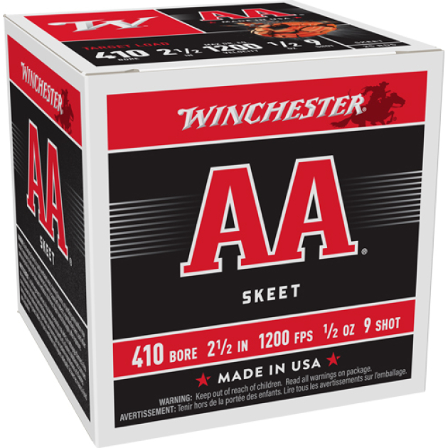 WINCHESTER AA 410 2.5" 1/2OZ - #9 1200FPS 250RD CASE LOT