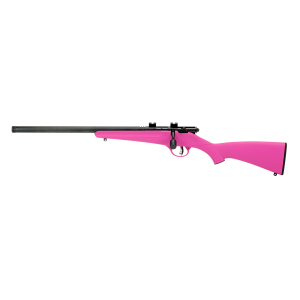 Savage Arms 13842 Rascal FLV-SR Youth 22 LR 1rd 16.12" Matte Blued Heavy Barrel, Matte Blued Carbon Steel Receiver, Pink Synthetic Stock, Left Hand