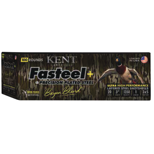 Kent Cartridge CC203FSP283X5 Fasteel + Precision Steel Sports South Exclusive Bayou Blend 20Gauge 3" 1oz 3x5Shot 100Per Box/2 Case *Case Only