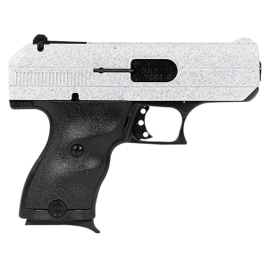 Hi-Point 916WHSP C9  9mm Luger 8+1 3.50" Black Steel Barrel, Hydro-Dipped White Sparkle Serrated Slide, Black Polymer Frame, Black Polymer Grips