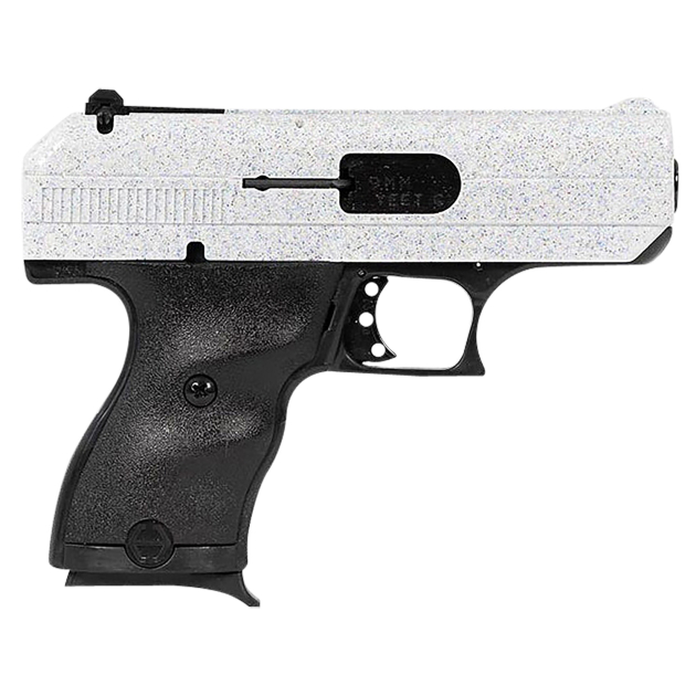 Hi-Point 916WHSP C9  9mm Luger 8+1 3.50" Black Steel Barrel, Hydro-Dipped White Sparkle Serrated Slide, Black Polymer Frame, Black Polymer Grips