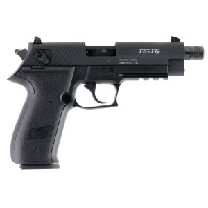 GSG GERG2210TFF FireFly  22 LR 10+1 4.90" Black Steel/Threaded Barrel, Serrated Slide, Zinc Alloy w/Accessory Rail Frame, Black Polymer Grip