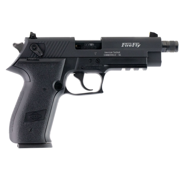 GSG GERG2210TFF FireFly  22 LR 10+1 4.90" Black Steel/Threaded Barrel, Serrated Slide, Zinc Alloy w/Accessory Rail Frame, Black Polymer Grip