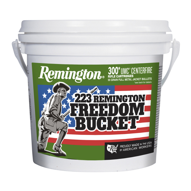 Remington Ammunition 23897 UMC Freedom Bucket 223Rem 55gr Full Metal Jacket 300 Per Box/4 Case