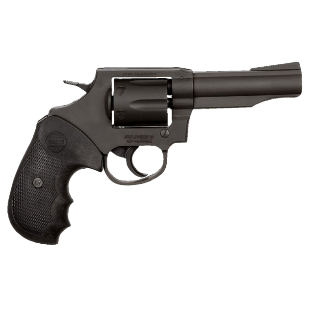 Rock Island 51261 M200  Medium Frame 38 Special 6rd 4" Black Parkerized Steel Barrel, Cylinder & Frame, Black Finger Grooved Grip, Transfer Bar Safety, Exposed Hammer