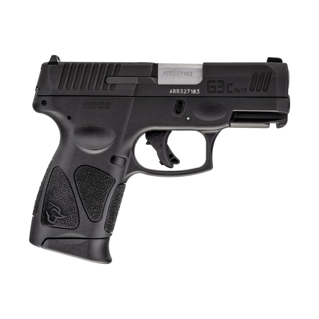 Taurus 1G3C9312X12 G3C  Compact Frame 9mm Luger 12+1 3.26" Matte Stainless Steel Barrel, Matte Black Tenifer Serrated Steel Slide, Black Polymer Frame w/Picatinny Rail, Black Polymer Grip, Right Hand