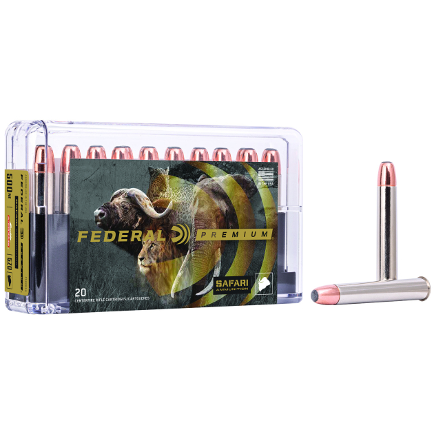 Federal P500NSA Premium Safari Cape-Shok 500NitroExpress 570gr Swift A Frame 20 Per Box/10 Case