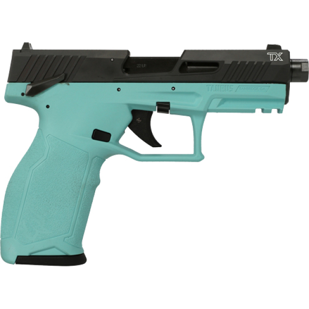 TAURUS TX-22 22LR 4.1" - ADJ. 16-SHOT  CYAN/BLK POLY