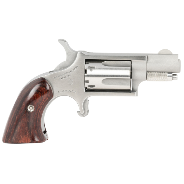 North American Arms 22LRGBG Mini-Revolver  22 LR 5 rd 1.13" Barrel, Stainless Steel Barrel/Cylinder/Frame, Exclusive Wood Boot Grip