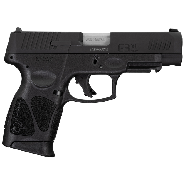 Taurus 1G3XLSR904110 G3XL  Compact Frame 9mm Luger 10+1 4" Matte Stainless Steel Barrel, Matte Black Tenifer Serrated Steel Slide, Black Polymer Frame w/Picatinny Rail, Black Polymer Grip