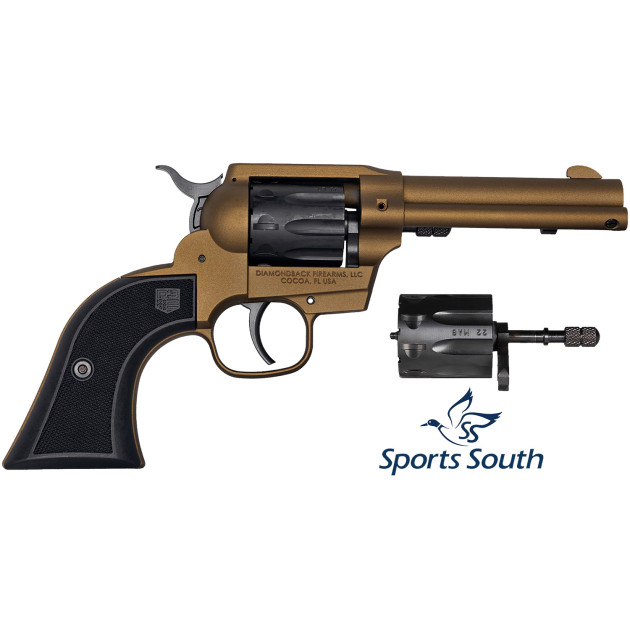 Diamondback DB055AA041 Sidekick  22  LR/22 WMR 9rd Shot 4.50" Burnt Bronze Burnt Bronze Black Cerakote Cylinder Black Checkered Nylon Grips