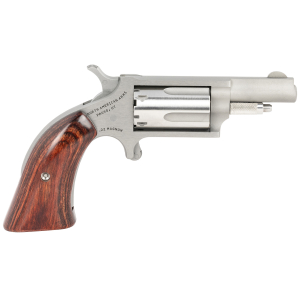 North American Arms 22MGBG Mini-Revolver  22 WMR 5 Shot 1.63" Barrel, Stainless Steel Barrel/Cylinder/Frame, Exclusive Wood Boot Grip