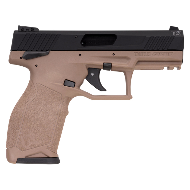 Taurus 1TX22141F TX22  22 LR 16+1 4.10" Matte Black Steel/Threaded Barrel, Black Hard Coat Anodized Serrated Slide, Flat Dark Earth Polymer Frame w/Picatinny Rail, FDE Polymer Grips