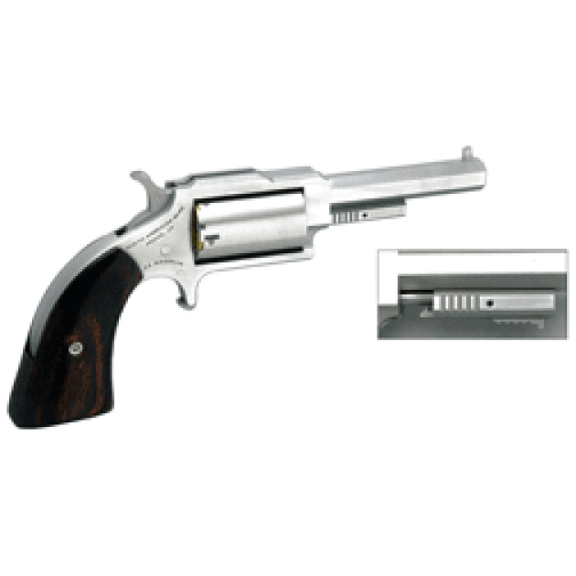 NAA "SHERIFF" MINI-REVOLVER - 22WMR 2.5" S/S ROSEWOOD