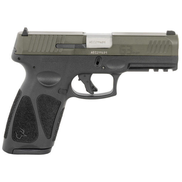 Taurus 1-G3B94B G3  Full Size Frame 9mm 17+1 4" Matte Stainless Steel Barrel, OD Green Serrated Alloy Steel Slide, Black Polymer Frame w/Picatinny Rail, Textured Grip