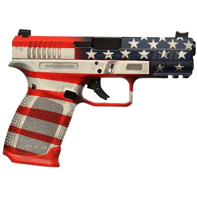 Gforce Arms GFRPX3C9USA Exodus  9mm Luger 15+1 4.02" Black Steel Barrel, USA Cerakote Serrated Steel Slide, USA Cerakote Polymer Frame w/Accessory Rail, Textured Grip