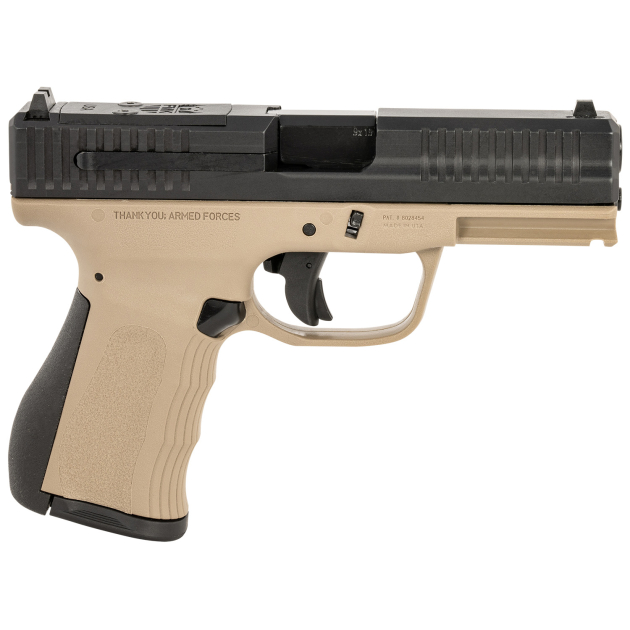 FMK FMKG49DE G3  9mm Luger 14+1 4" Stainless Steel Barrel, Black Optic Cut/Serrated Carbon Steel Slide Flat Dark Earth Polymer Frame w/Picatinny Rail, Black Backstrap Grip