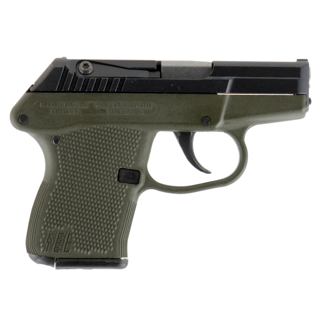 Kel-Tec P32BGRN P-32  32 ACP Caliber with 2.68" Barrel, 7+1 Capacity, Green Finish Aluminum Frame, Serrated Blued Steel Slide & Green Polymer Grip