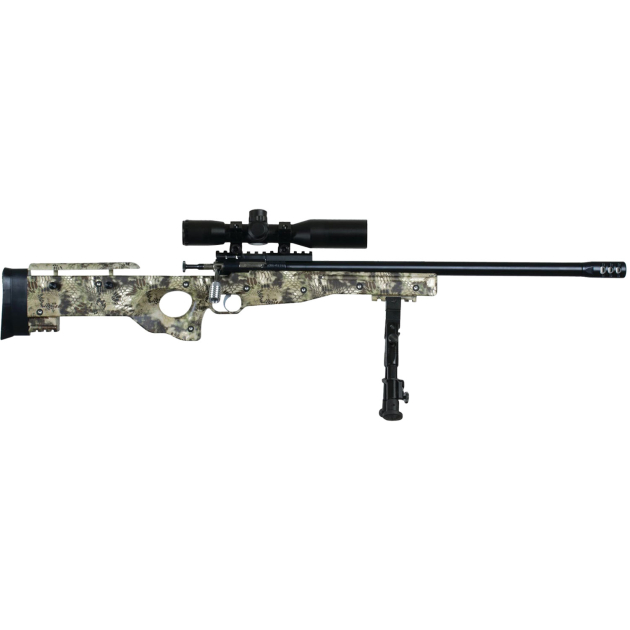 Crickett KSA2151 CPR Complete Package 22 LR Caliber with 1rd Capacity, 16.12" Barrel, Blued Metal Finish & Fixed with Adjustable Cheekpiece Kryptek Camo Stock Right Hand
