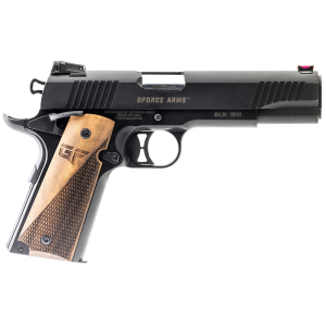 Gforce Arms GF199BW Chronicle 1911 9mm Luger 9+1 5" Stainless Steel Barrel, Black Serrated Steel Slide, Black Cerakote Aluminum Frame, Turkish Walnut Grip
