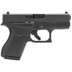 Glock UI4250201 G42 Gen3 Sub-Compact 380 ACP 6+1 3.25" Black Polygonal Rifled Barrel, Matte Black Serrated Slide, Black Polymer Frame, Black Textured Polymer Grip, USA Made