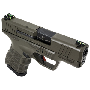 SAR USA SAR9SCOD SAR9 SC  Sub Compact Frame 9mm Luger 12+1 3.30" Black Steel Barrel, Green Serrated Steel Slide, Green Polymer Frame, Green Interchangeable Backstrap Grip