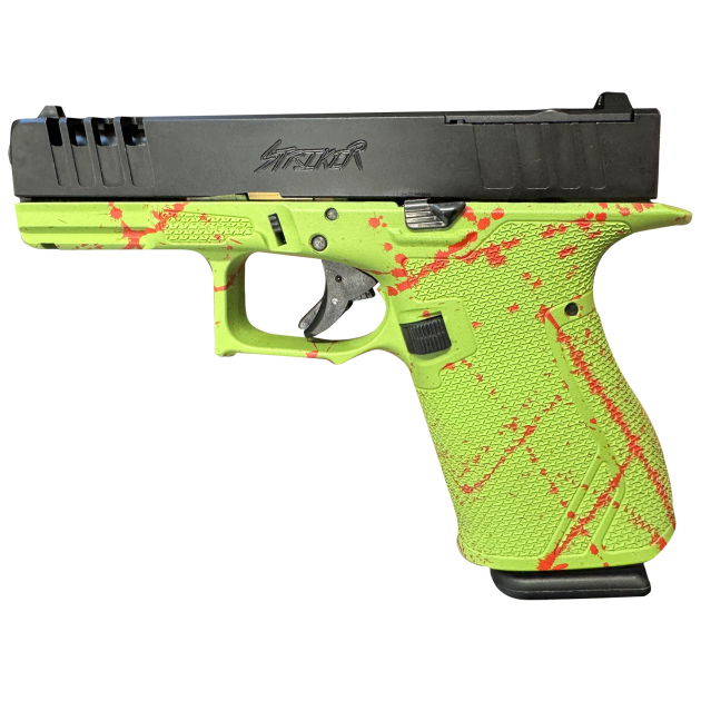 Great Lakes Firearms GL19SZOM Striker  Compact Frame 9mm Luger 15+1 4" Black Nitride Steel Barrel, Black Cerakote Serrated w/Slide Cuts Steel Slide, Zombie Cerakote Polymer Frame & Grip, Ambidextrous