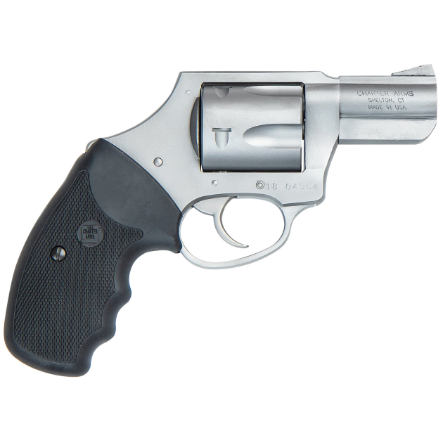 Charter Arms 73521 Mag Pug  357 Mag, 5 Shot 2.20" Matte Stainless Steel Barrel, Cylinder & Frame w/Black Finger Grooved Rubber Grip