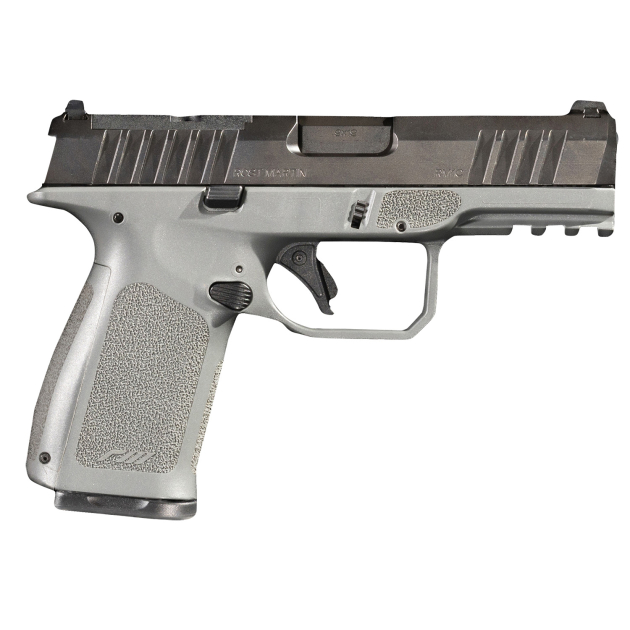 Rost Martin RM1CGRYOSP RM1C  9mm Luger 17+1 4" Black Match Grade Barrel, Black Tenifer Optic Ready/Serrated Steel Slide, Stone Gray Polymer Frame w/Picatinny Rail, Textured Grip, Ambidextrous
