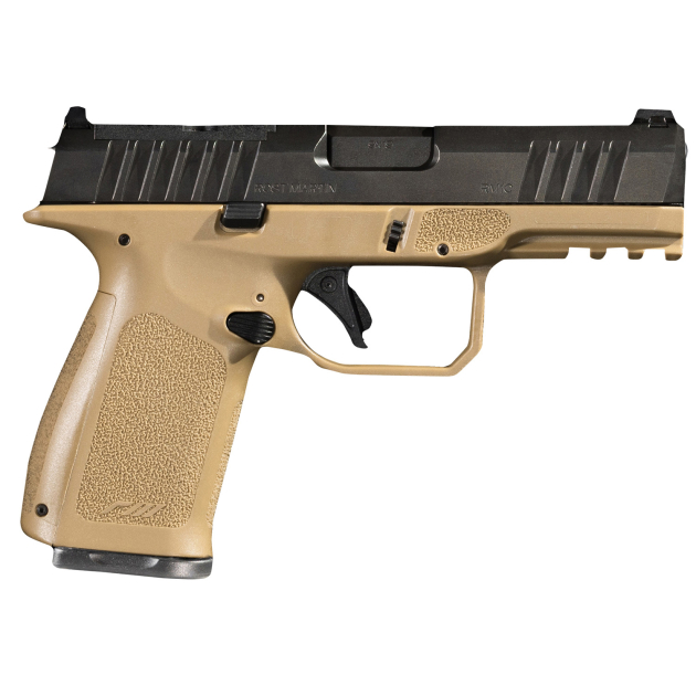 Rost Martin RM1CFDEOSP RM1C  9mm Luger 17+1 4" Black Match Grade Barrel, Black Tenifer Optic Ready/Serrated Steel Slide, Flat Dark Earth Polymer Frame w/Picatinny Rail, Textured Grip, Ambidextrous