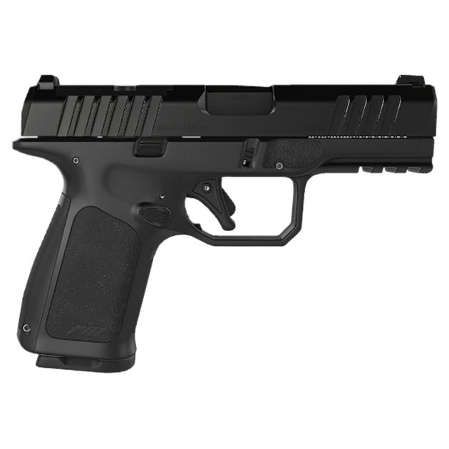 Rost Martin RM1CBLKOSP15 RM1C  9mm Luger 15+1 4" Black Match Grade Barrel, Black Tenifer Optic Ready/Serrated Steel Slide, Black Polymer Frame w/Picatinny Rail, Textured Grip, Ambidextrous